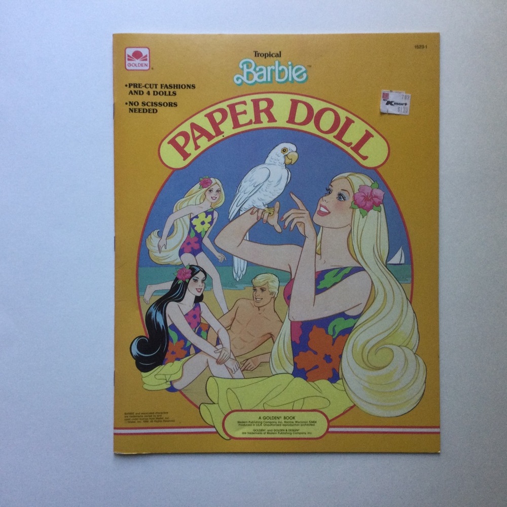 80’s Tropical Barbie Paper Dolls Book